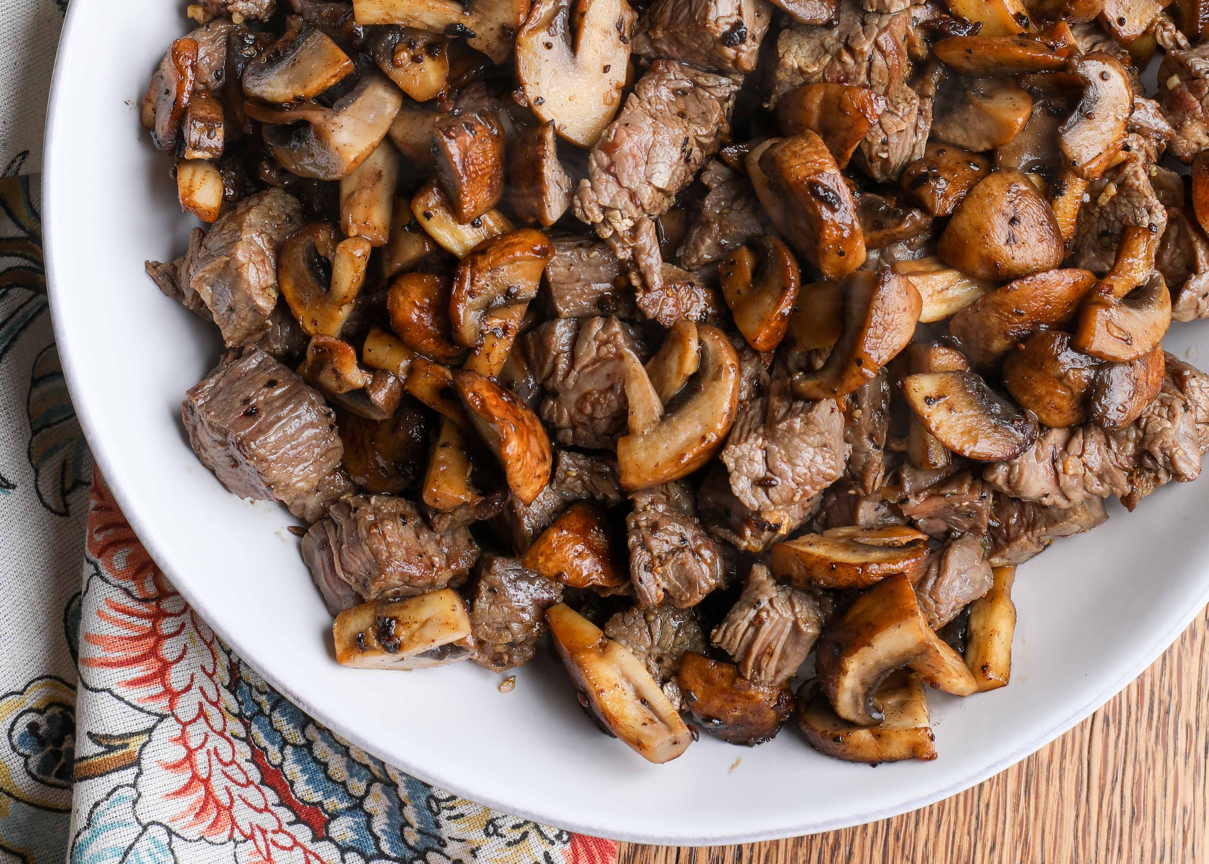 Quick Skillet Buttered Steak Bites with Juicy Mushrooms